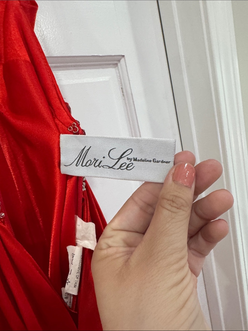 Mari Lee by Madeline Gardner Red Beaded Halter Prom Dress/ Evening Gown formal - Picture 16 of 16